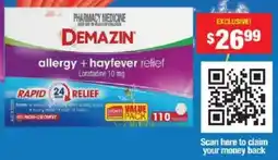 Chemist Warehouse Demazin allergy + hayfever relief offer