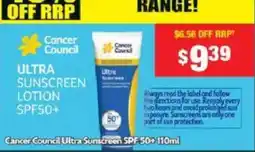 Chemist Warehouse Cancer Council Ultra Sunscreen Lotion SPF50+ offer