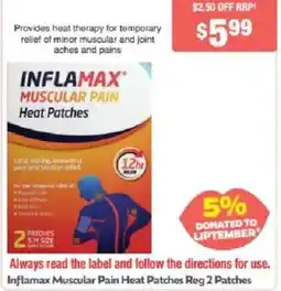 Chemist Warehouse Inflamax Muscular Pain Heat Patches offer