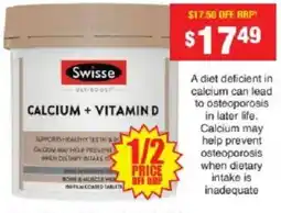 Chemist Warehouse Swisse Calcium + Vitamin D offer