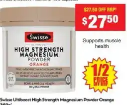Chemist Warehouse Swisse Ultiboost High Strength Magnesium Powder Orange offer
