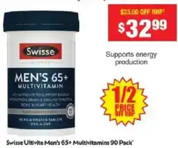 Chemist Warehouse Swisse Ultivite Men's 65+ Multivitamins offer