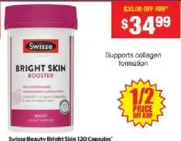Chemist Warehouse Swisse Beauty Bright Skin 120 Capsules offer