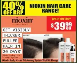 Chemist Warehouse Nioxin Scalp + Hair Thickening System Trial Kit Range offer