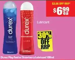 Chemist Warehouse Durex Play Feel or Strawberry Lubricant offer