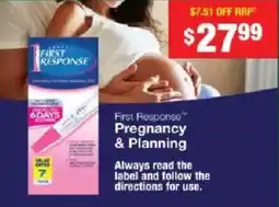 Chemist Warehouse First Response Pregnancy & Planning offer