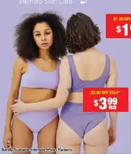 Chemist Warehouse Barely Flushable Intimate Wipes Variants offer
