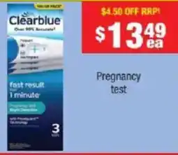 Chemist Warehouse Clearblue Pregnancy test offer