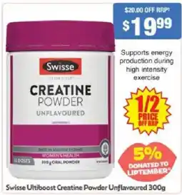 Chemist Warehouse Swisse Ultiboost Creatine Powder Unflavoured offer