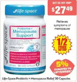 Chemist Warehouse Life-Space Probiotic + Menopause Relief offer