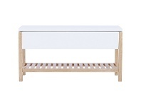 LivingStyles Govert Wooden Bench with Storage, 90cm offer