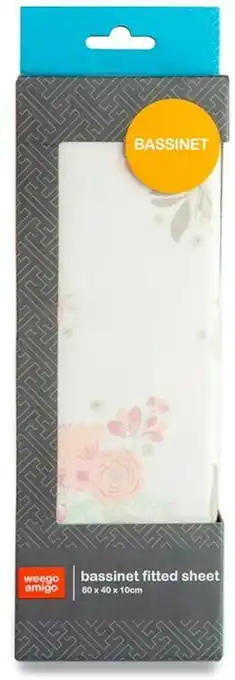 BIG W Weego Amigo Bassinet Fitted Sheet Floral Fox offer