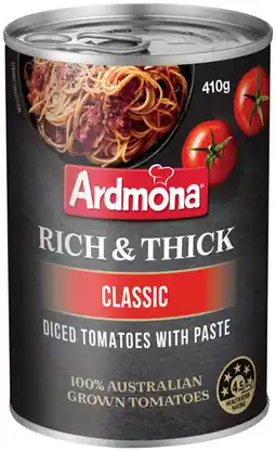 IGA Ardmona Rich & Thick Canned Tomatoes Selected Varieties offer