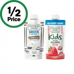 Woolworths Farmers Union Greek Yoghurt Pouch – From the Fridge offer