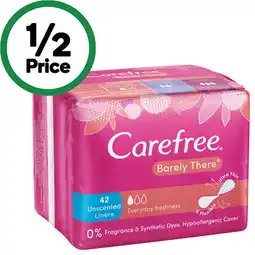 Woolworths Carefree Barely There Liners offer