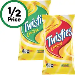 Woolworths Twisties, Cheetos or Burger Rings 65-90g offer
