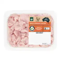 Woolworths Australian Fresh RSPCA Approved Chicken Breast Diced – From the Meat Dept offer