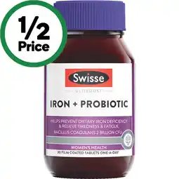 Woolworths Swisse Ultiboost Iron + Probiotic Tablets offer