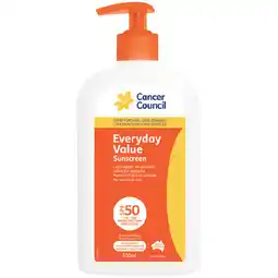 Woolworths Cancer Council SPF 50 Everyday Value Sunscreen§ offer