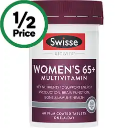 Woolworths Swisse Ultivite Women's 65+ Multivitamin Tablets offer