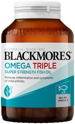 Coles Blackmores Omega Triple Super Strength Fish Oil Capsules offer