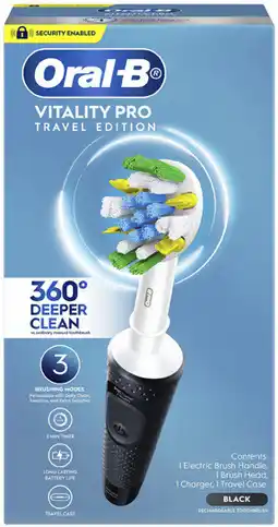 Coles Oral B Vitality Pro Travel Edition Electric Toothbrush with Case Black offer