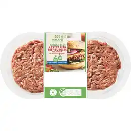 Woolworths macro Australian Grass Fed Extra Lean Beef Burgers offer