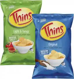 Coles Thins Potato Chips offer
