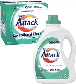 Coles Biozet Attack Regular Laundry Liquid 2 Litre or Powder 2kg offer
