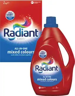 Coles Radiant Laundry Liquid 2 Litre or Powder 2kg offer