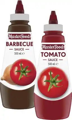 Coles MasterFoods Squeeze Tomato or Barbecue Sauce 475mL-500mL offer