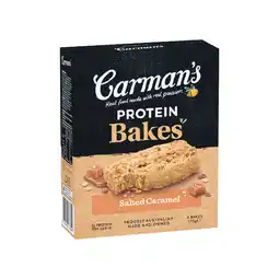 Woolworths Carman’s Protein Bakes or Energy Bars 175-200g Pk 4-5 offer