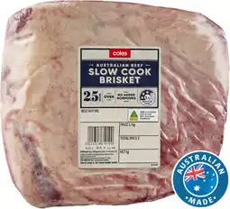 Coles Coles Australian No Added Hormones Slow Cook Beef Brisket offer