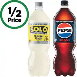 Woolworths Pepsi, Solo, Sunkist or Mountain Dew Soft Drink Varieties 1.25 Litre offer