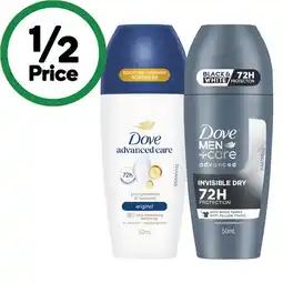 Woolworths Dove Advanced Care 72H Roll On Deodorant offer