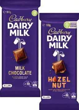 Coles Cadbury Dairy Milk Block Chocolate-190g offer