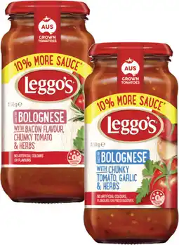 Coles Leggo's Chunky Pasta Sauce-550g offer