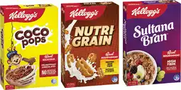 Coles Kellogg's Nutri Grain 290g, Coco Pops 320g or Sultana Bran 420g offer