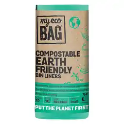 Woolworths My Eco Compostable Bin Liners 8 Litre Pk 25 or 12 Litre Pk 20 offer