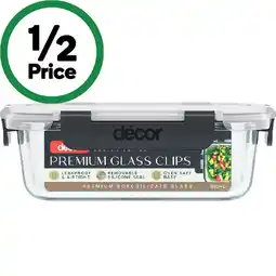 Woolworths Décor Premium Glass Clips Oblong Container offer