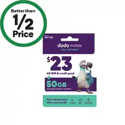 Woolworths Dodo $23 Starter Pack† offer