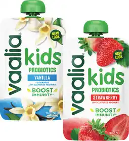 Coles Vaalia Kids Probiotics Yoghurt Pouch offer