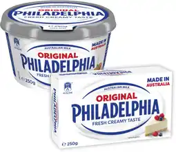 Coles Philadelphia Cream Cheese Tub or Block 250g offer