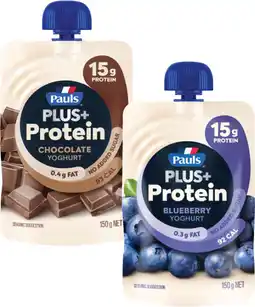 Coles Pauls Plus+ Protein Yoghurt Pouch offer