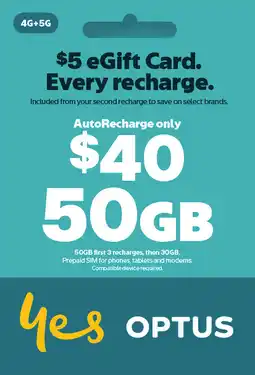 Coles Optus $40 AutoRecharge Only SIM Starter Kit offer