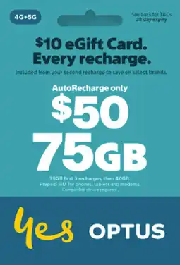 Coles Optus $50 AutoRecharge Only SIM Starter Kit offer