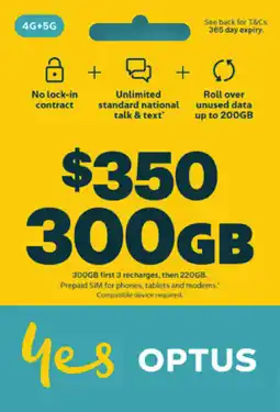 Coles Optus $350 Prepaid SIM Starter Kit offer