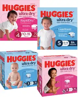Coles Huggies Ultra Dry Jumbo Nappies-108 Pack offer