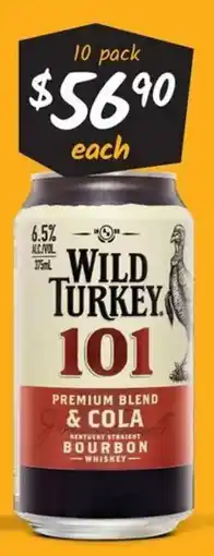 Cellarbrations Wild Turkey 101 Premium Blend & Cola Kentucky Straight Bourbon Whiskey offer