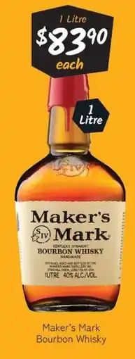 Cellarbrations Maker's Mark Bourbon Whisky offer